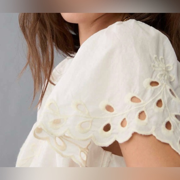 NWT AE Tie Back Eyelet Crop Top - women’s large - Picture 3 of 14